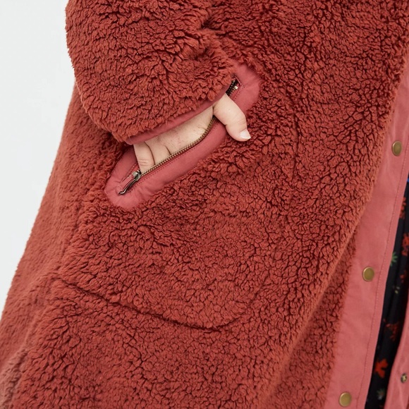 NWT Anthropologie Margot Reversible Sherpa Coat Size S Small - Picture 8 of 8